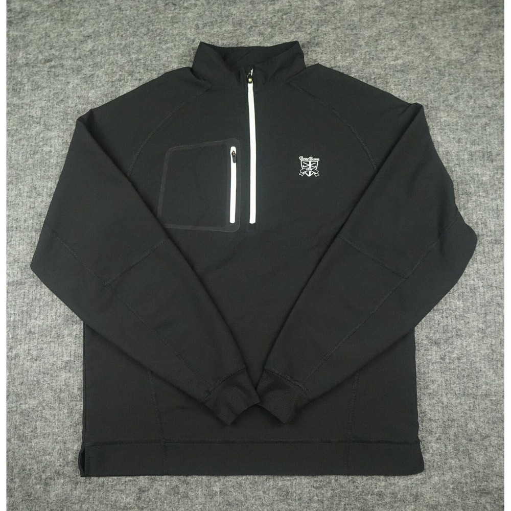 FootJoy Jacket‎ Mens Small Black 1/2 Zip Pullover Performance Golf Pockets Zip